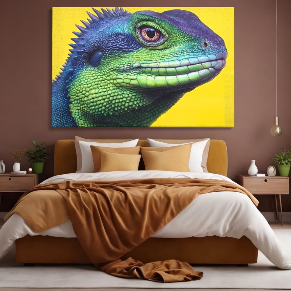 Tablou Canvas cu Soparla Verde si Albastra, Verde si Albastru, M1520